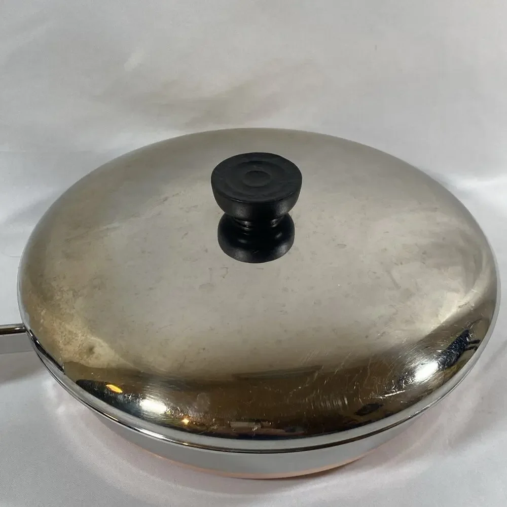 Revere Ware 9” Skillet Frying Pan Lid Copper Bottom Clinton 89 e Stainless Steel